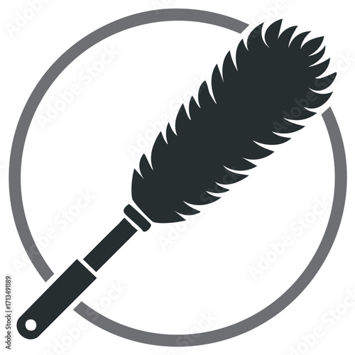 Modern Feather Duster Symbol for Housekeeping and Home Cleaning Services