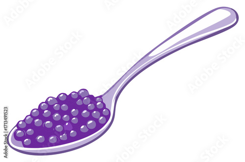 Purple Caviar on a Silver Spoon