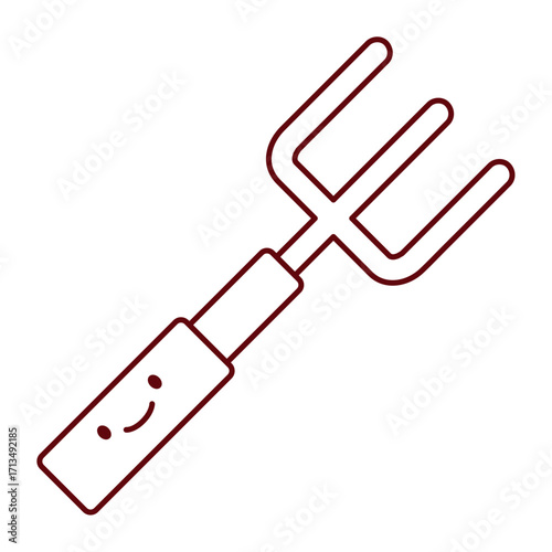 Farming Rake Linear Vector Illustration