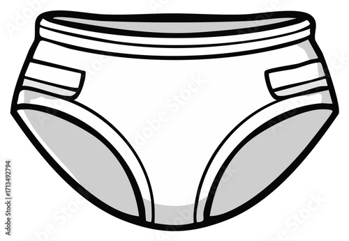 Clean white classic style mens briefs undergarment vector illustration