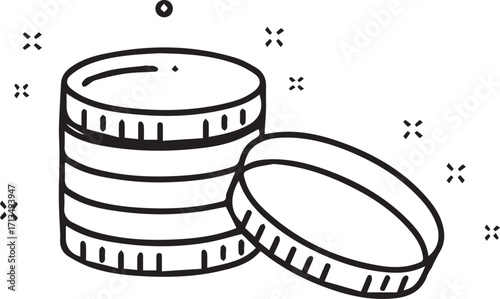 Illustrative stack of coins representing wealth, finance, and investment opportunities, ideal for financial services marketing and innovative business concepts