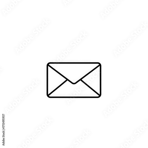 Line art mail icon with transparent background PNG and JPEG image for your business	