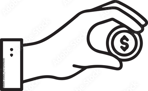 Give a dollar, hand offering money, investment funding gesture, contribute to charity, support and generosity, financial aid, business transaction outline