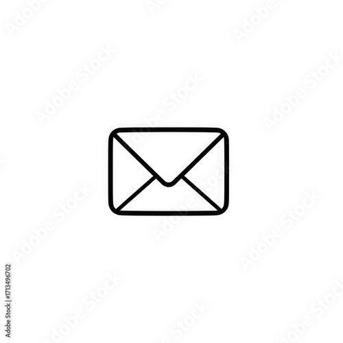 Line art mail icon with transparent background PNG and JPEG image for your business	