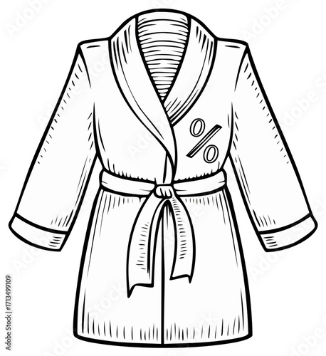Bathrobe Illustration Robe Loungewear Outline Comfort Relaxation Fashion Wearable Garment Icon Fashionable Clothing