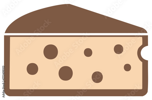 Delicious cheese wedge with classic holes and a playful bite mark illustration vector graphic