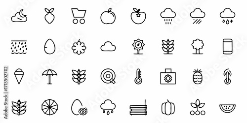 Vibrant collection of everyday objects and nature icons for modern design projects