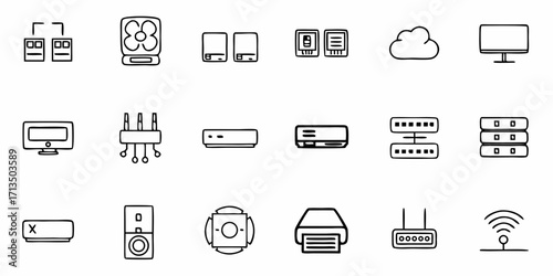 Collection of  Modern technology icons for digital projects and business presentations