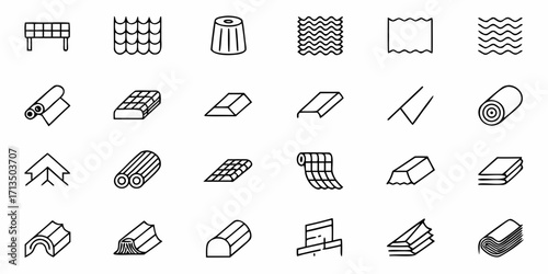 Collection of  Diverse building materials and construction elements collection for architectural design projects
