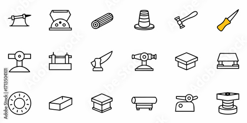 Collection of  Essential metalworking tools and machinery collection for crafting intricate designs