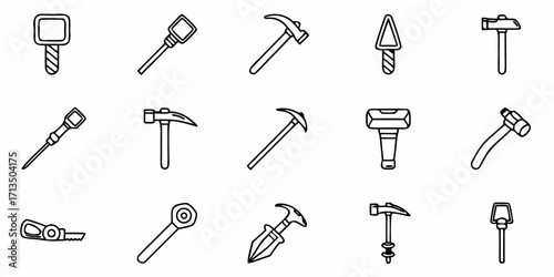 Collection of  Essential construction and DIY tool icons, perfect for projects and home improvement