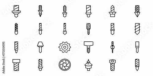 Diverse collection of industrial drill bits and fasteners for construction and manufacturing projects.