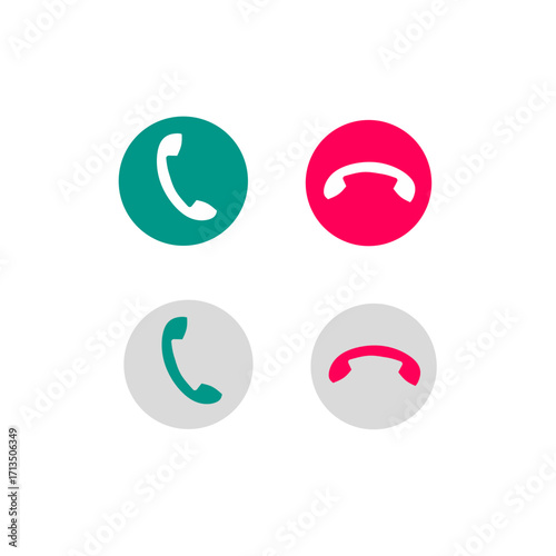 phone call icons, including incoming and outgoing call symbols in different colors.