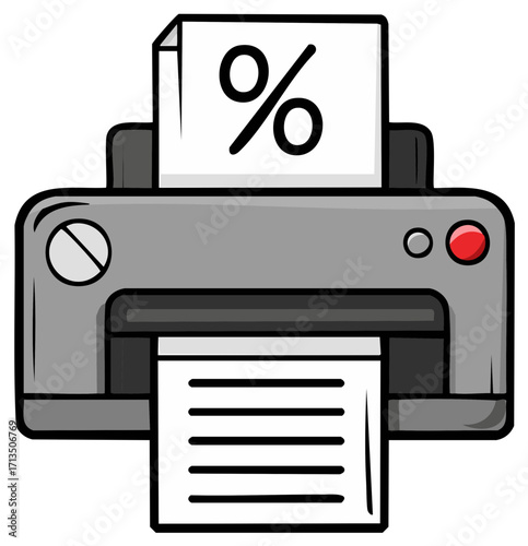 Printing a document with a percentage symbol and horizontal lines