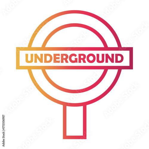 underground Line Gradient Icon