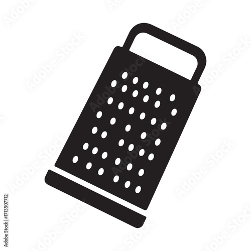 Black and white vector illustration of a grater ideal for culinary designs and cooking related projects for food bloggers