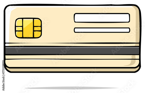 Cartoon Credit Card Illustration: Purchases, Transaction, Bank, Account, Finance, Shopping