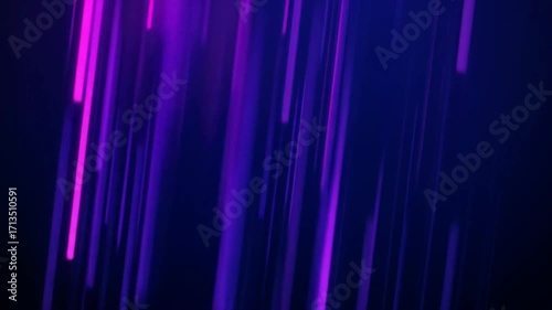 Dynamic Abstract Background with Falling Purple and Magenta Neon Light Streaks in a Futuristic Digital Rain Animation.
