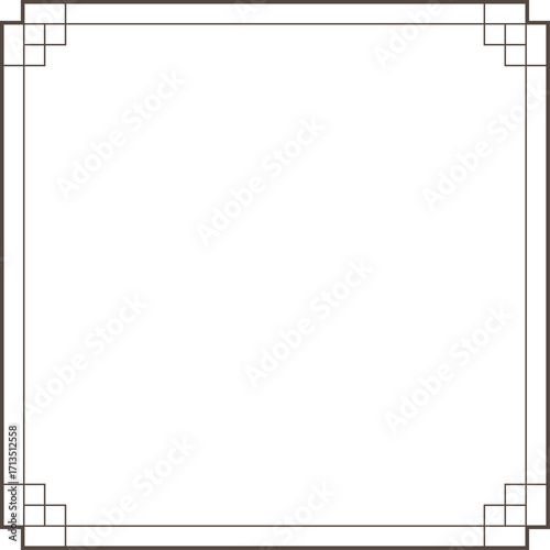 Traditional Korean-style frame design with oriental borders. Ideal for Chuseok, Seollal, and Asian holiday invitations or decorations for the title of contents.	