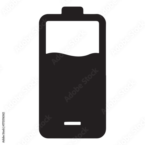 Depleted Battery Symbol Icon Vector Illustration Power Indicator Alert Low Energy Sign Charging Concept for Devices and Gadgets