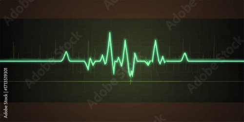 Medical heartbeat line on monitor as a cardiogram graph or ECG wave for healthcare technology illustration