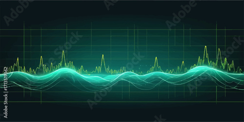Abstract blue line ECG heartbeat wave on a medical monitor screen illustrating pulse and health in cardiology