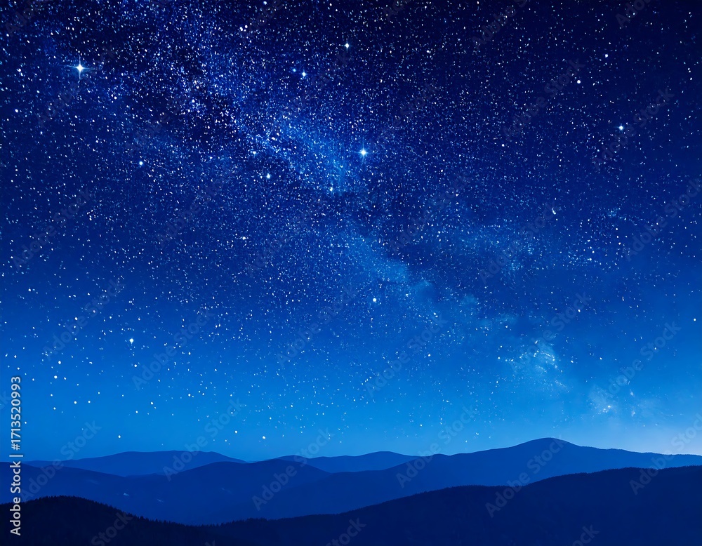Obraz premium Starry night over mountains