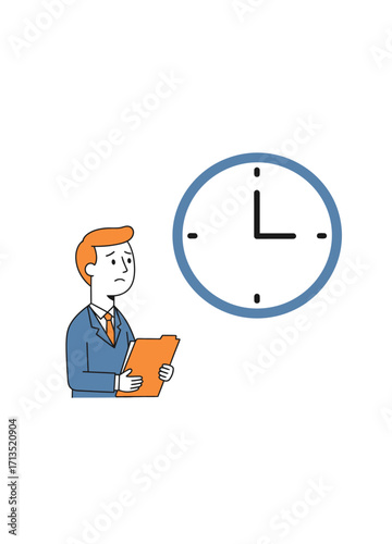 Time Management Worries A Business Professional Facing Deadline Pressures and Clock Concerns