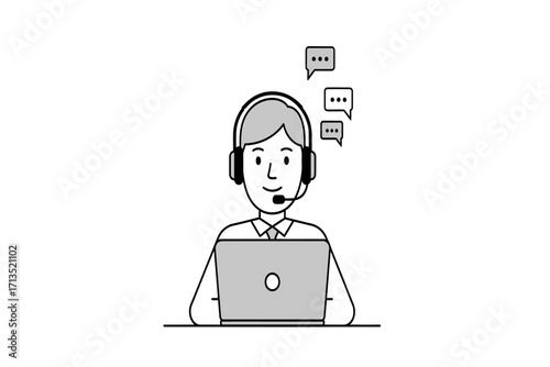 Customer Support Agent Providing Online Assistance