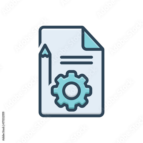 Color illustration icon for content management