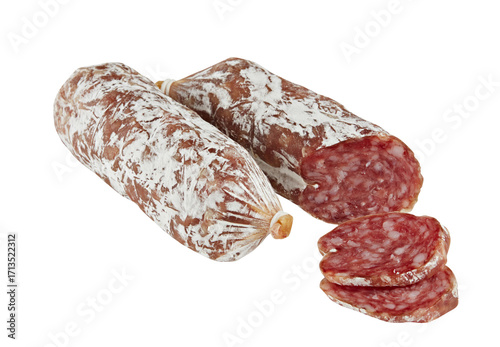 salami sausage cut out isolated transparent background