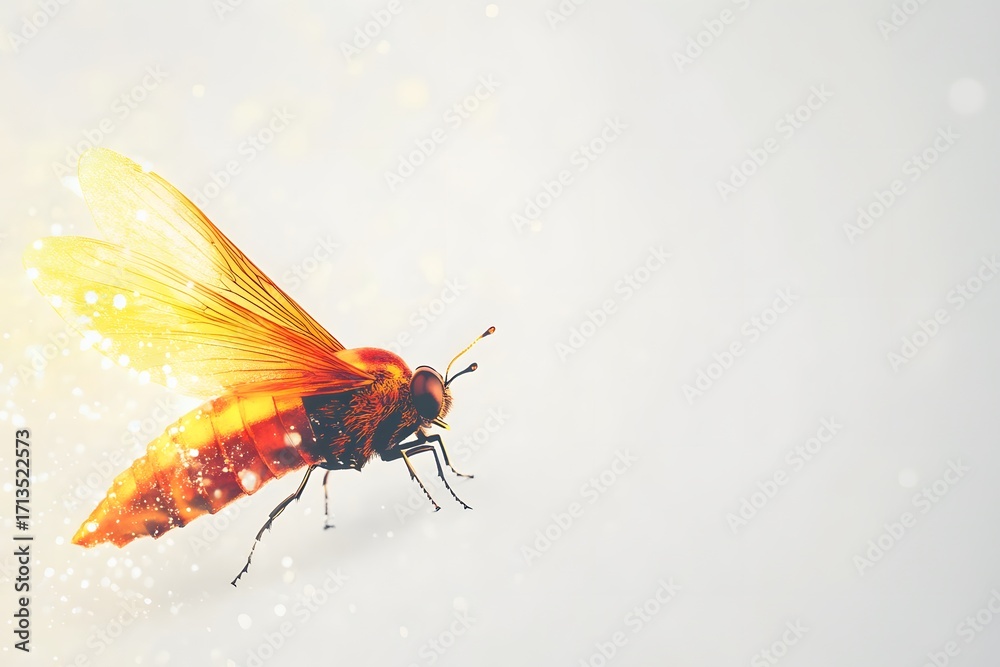 Naklejka premium Firefly Beetle with Natural Light Glow