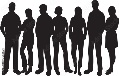 Silhouette Group of Seven People women