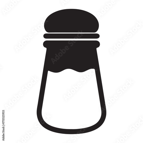 Simple Black and White Salt Shaker Icon for Cooking and Culinary Projects Ready to Use