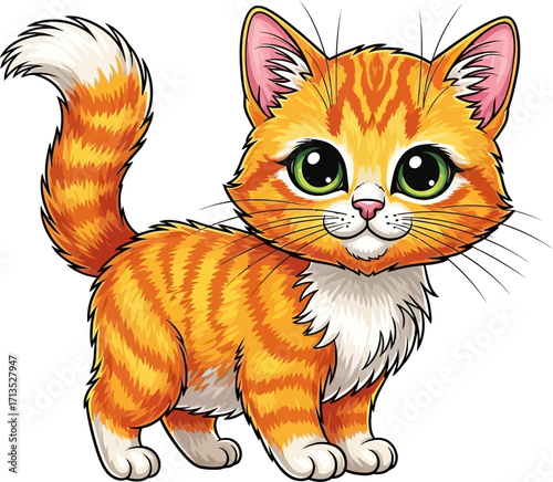 adorable ginger kitten a burst of orange joy, isolated on transparent background