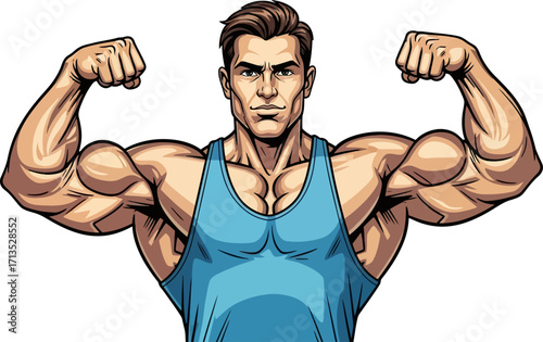 bodybuilders confidence a powerful pose of strength and determination, isolated on transparent background