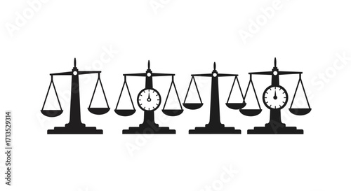 Legal balance scales symbol representing justice law fairness equality and arbitration in legal system vector