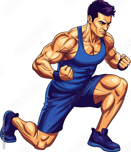 determined athlete powerful legs, intense workout, fitness goal, isolated on transparent background
