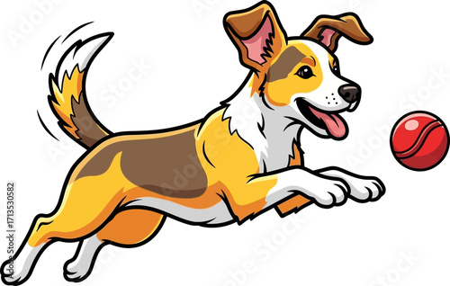 joyful jack russell a bounding canine chase, isolated on transparent background