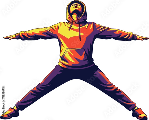 limitless potential a young mans embrace of freedom and hope, isolated on transparent background