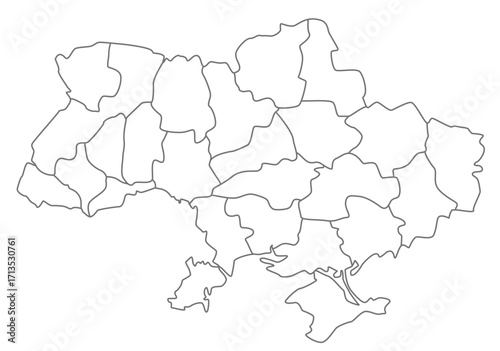 ウクライナ地図、線幅変更可、透過