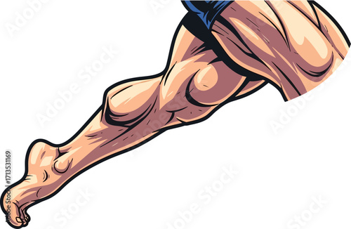 mighty runners powerful leg a sprints apex, isolated on transparent background