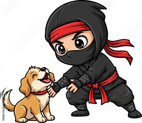 mini ninjas gentle touch a tiny warriors unexpected kindness, isolated on transparent background