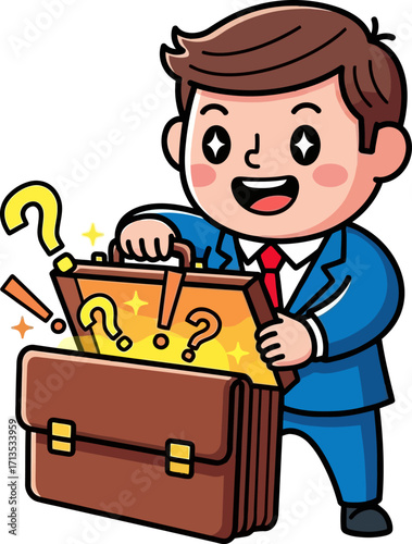 the businessmans astonishing case unveiling secrets and surprises, isolated on transparent background