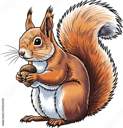 the nutty professors autumn harvest a red squirrels delight, isolated on transparent background