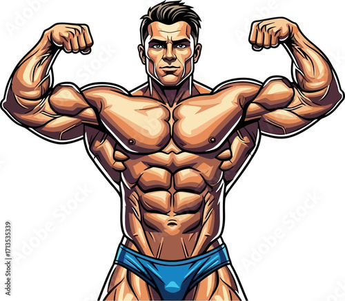 the ultimate bodybuilder a champions strength and poise, isolated on transparent background