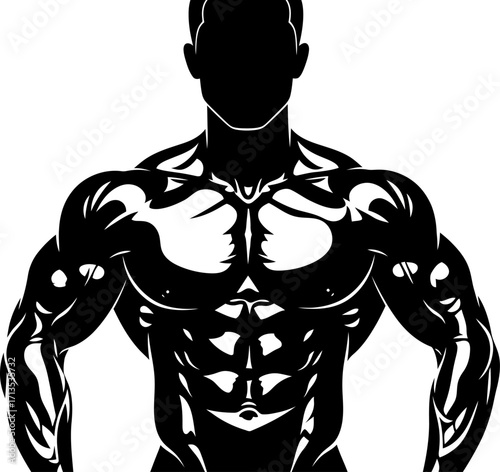 unleash your inner strength a bodybuilders silhouette of power, isolated on transparent background