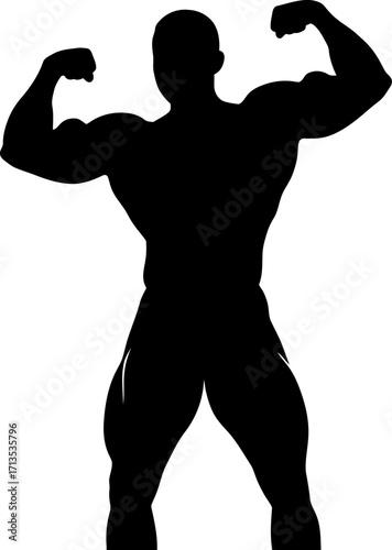 unleash your inner strength a powerful bodybuilder silhouette, isolated on transparent background