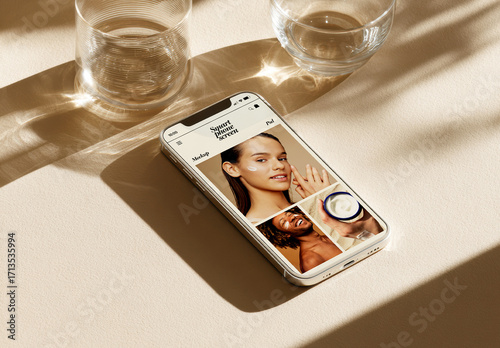 Smartphone On Table Mockup