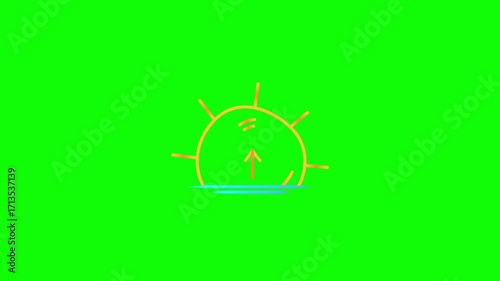 weather icon, animation, green background